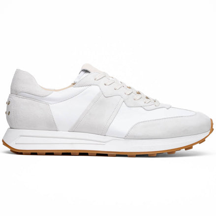 Roxi Suede & Calfskin Sneaker, White