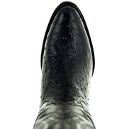 Men's Black Ostrich Print Cowboy Boots