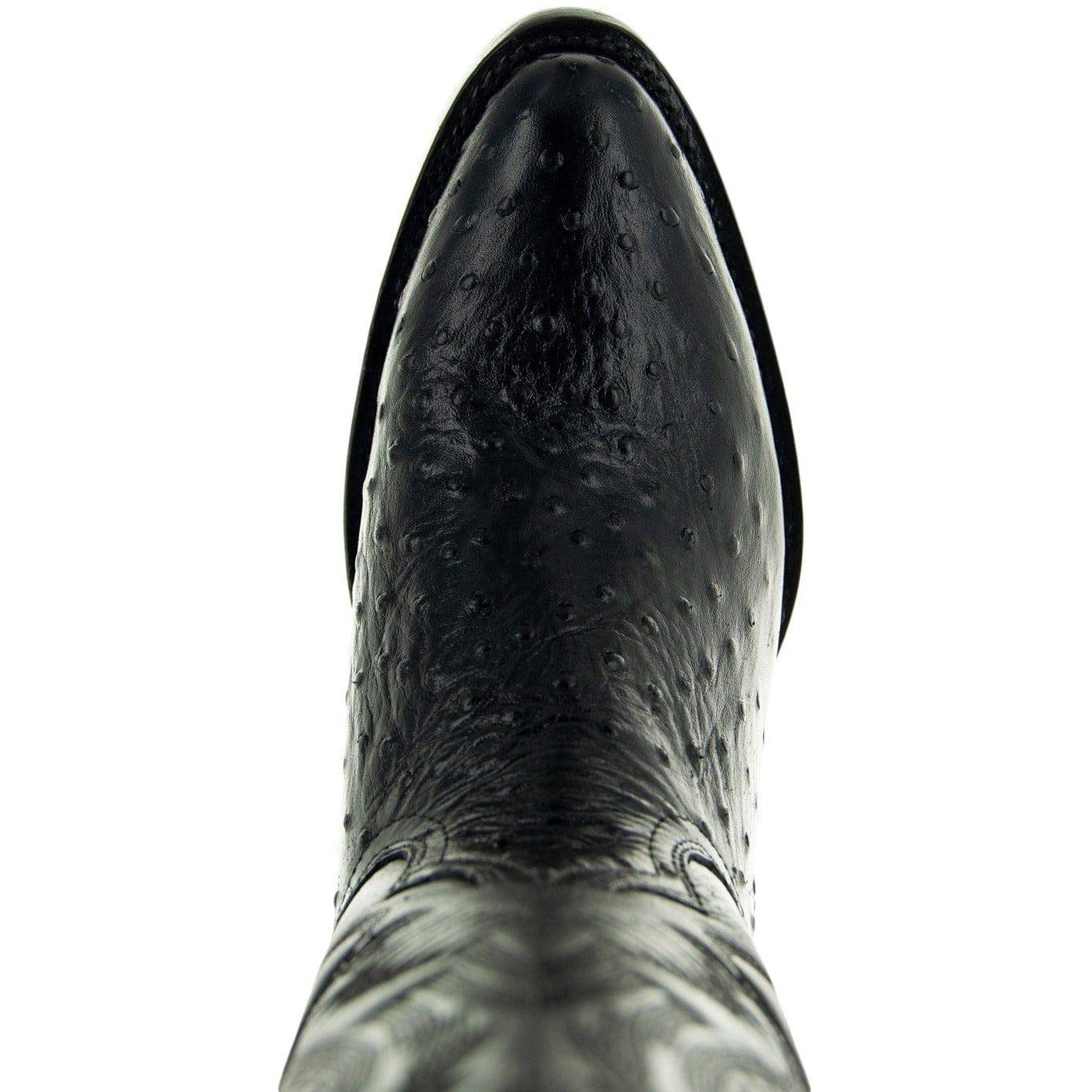 Men's Black Ostrich Print Cowboy Boots