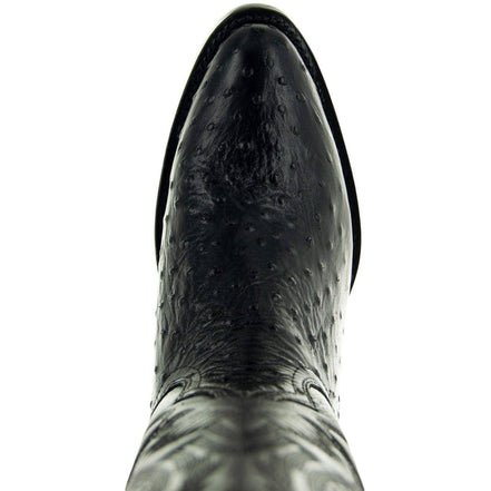 Men's Black Ostrich Print Cowboy Boots