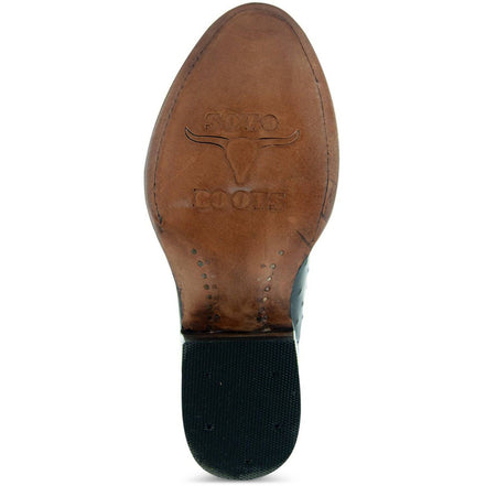 Men's Black Ostrich Print Cowboy Boots