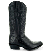 Men's Black Ostrich Print Cowboy Boots