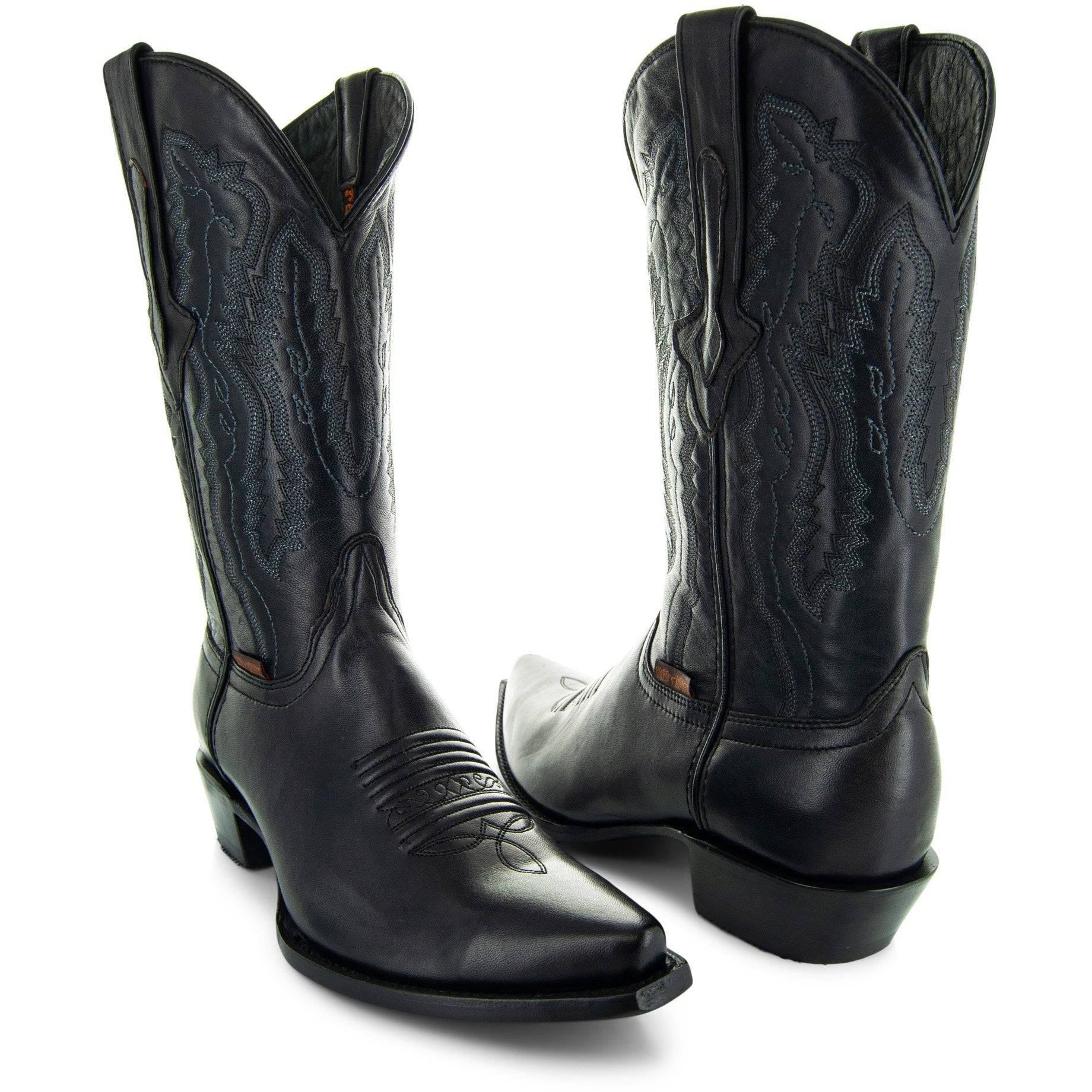 Men's Snip Toe Cowboy Boots Black | Soto Boots