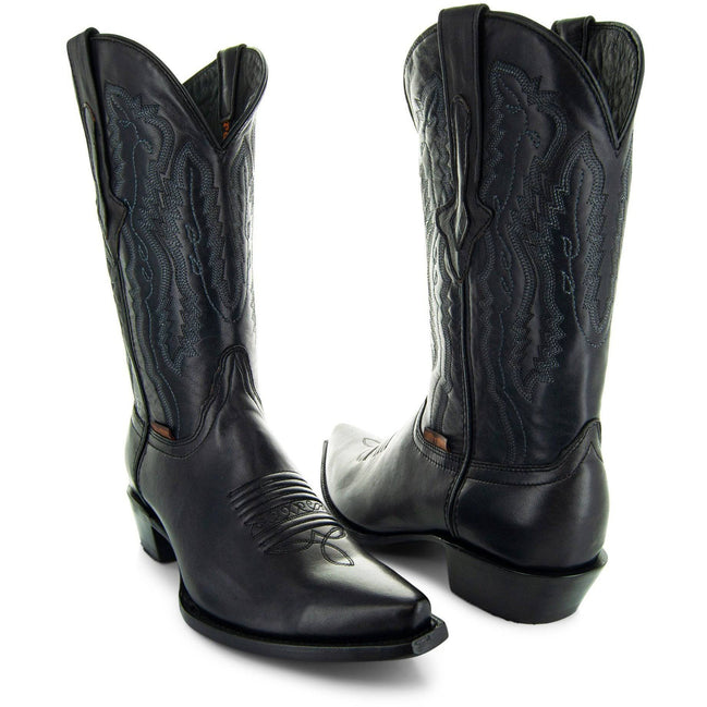 Men's Snip Toe Cowboy Boots Black | Soto Boots