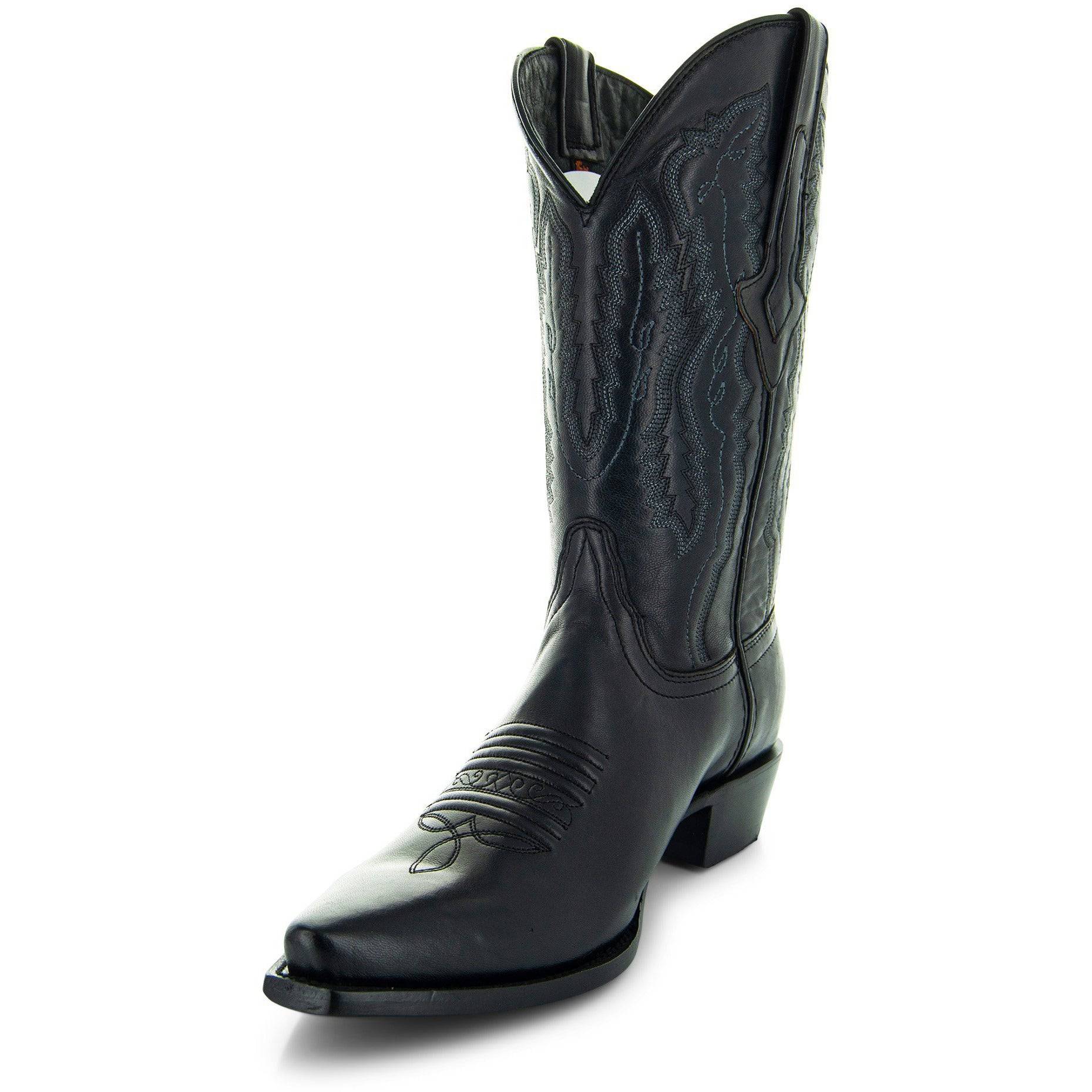 Men's Snip Toe Cowboy Boots Black | Soto Boots
