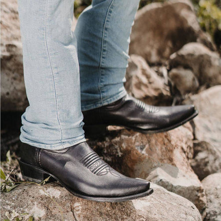 Men's Snip Toe Cowboy Boots Black | Soto Boots