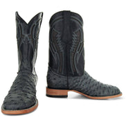 Soto Boots Mens Out of the Wild Black Ostrich Print Boots