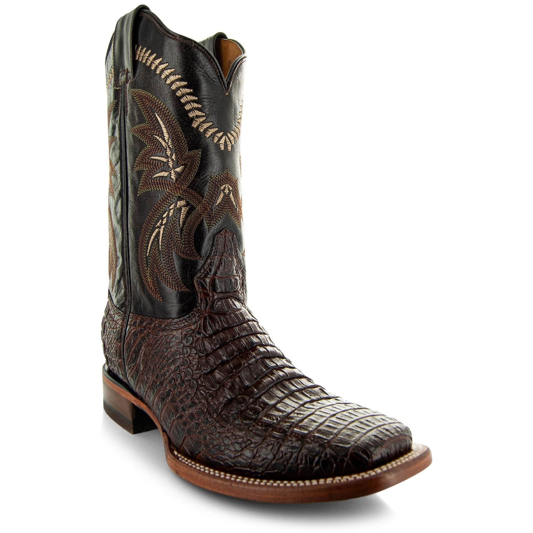 Brown Caiman Belly Print Men's Cowboy Boots