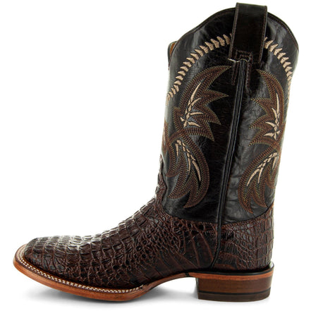 Brown Caiman Belly Print Men's Cowboy Boots