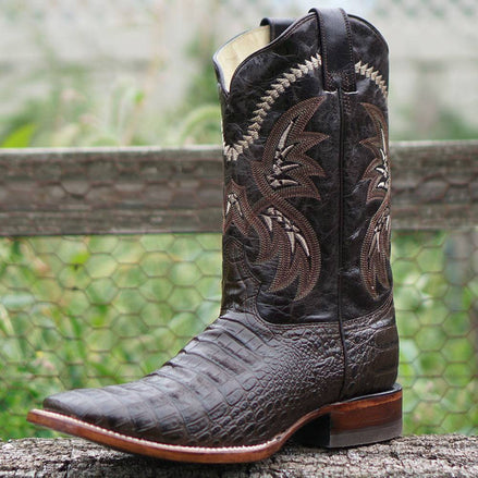 Brown Caiman Belly Print Men's Cowboy Boots