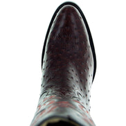 Men's  Brown Ostrich Print Cowboy Boots