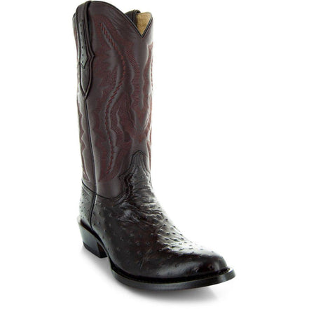 Men's  Brown Ostrich Print Cowboy Boots