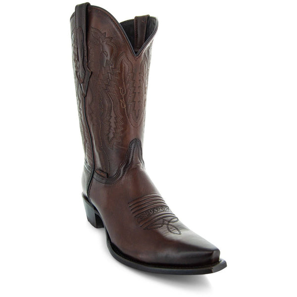 Men's Snip Toe Cowboy Boots Burnished Brown