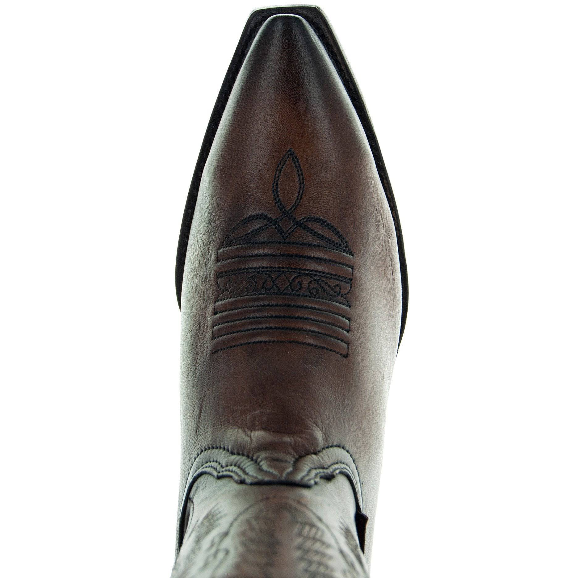 Men's Snip Toe Cowboy Boots Burnished Brown