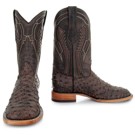 Soto Boots Mens Out of the Wild Brown Ostrich Print Boots