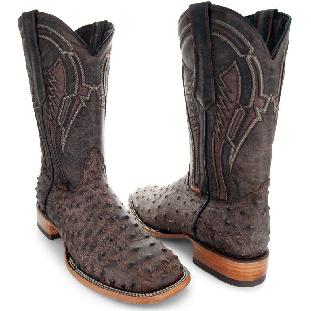 Soto Boots Mens Out of the Wild Brown Ostrich Print Boots