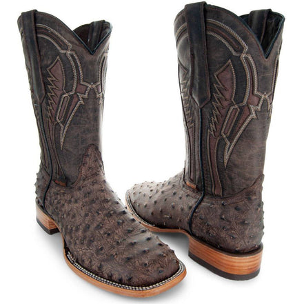 Soto Boots Mens Out of the Wild Brown Ostrich Print Boots