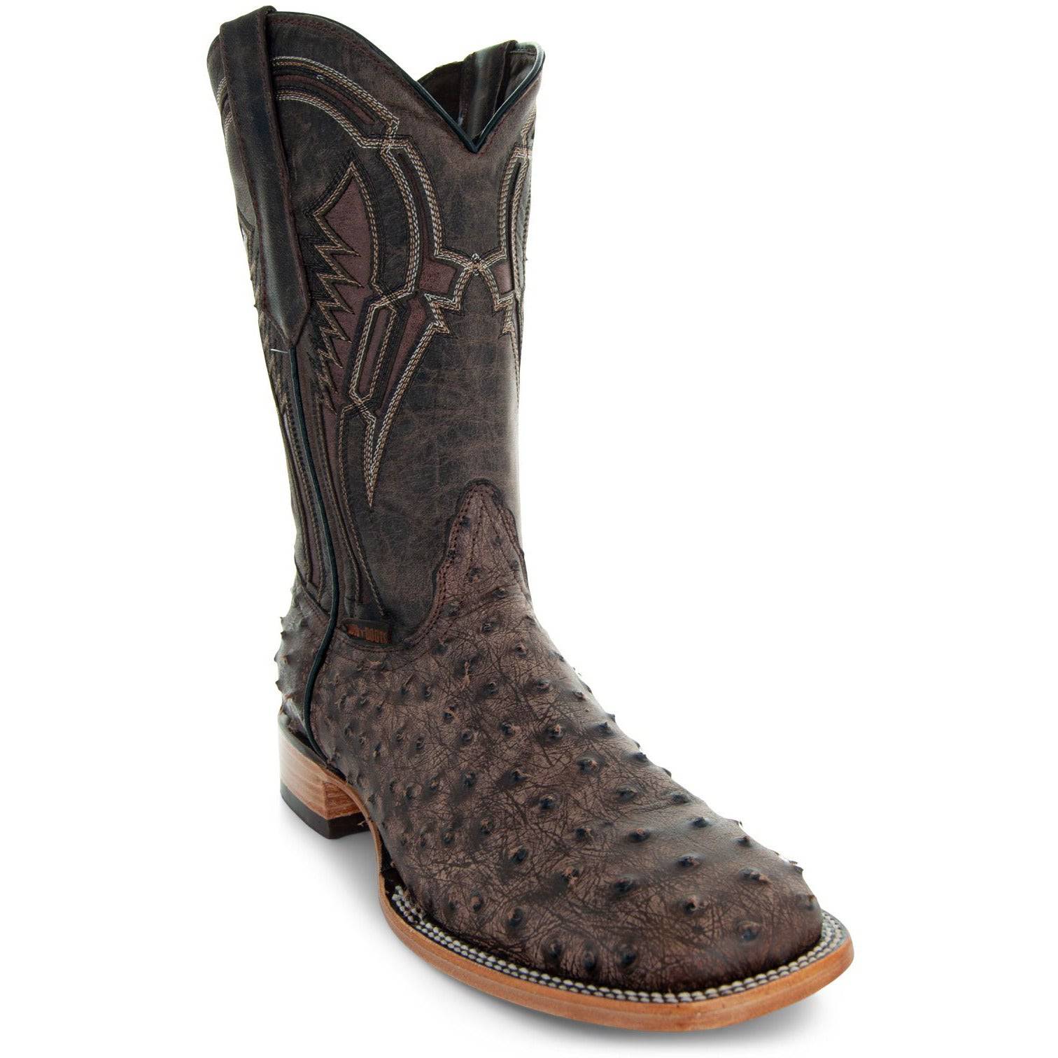 Soto Boots Mens Out of the Wild Brown Ostrich Print Boots