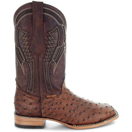 Soto Boots Mens Out of the Wild Cognac Ostrich Print Boots