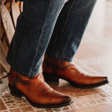 Men's Snip Toe Cowboy Boots Tan | Soto Boots