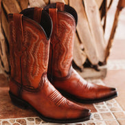 Men's Snip Toe Cowboy Boots Tan | Soto Boots