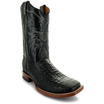 Black Caiman Belly Print Men's Cowboy Boots