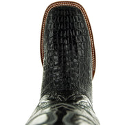 Black Caiman Belly Print Men's Cowboy Boots