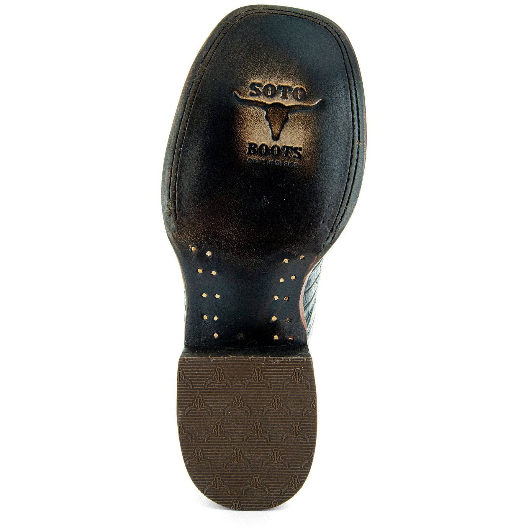 Black Caiman Belly Print Men's Cowboy Boots