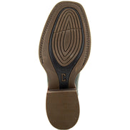 Black Square Toe Leather Cowboy Boots