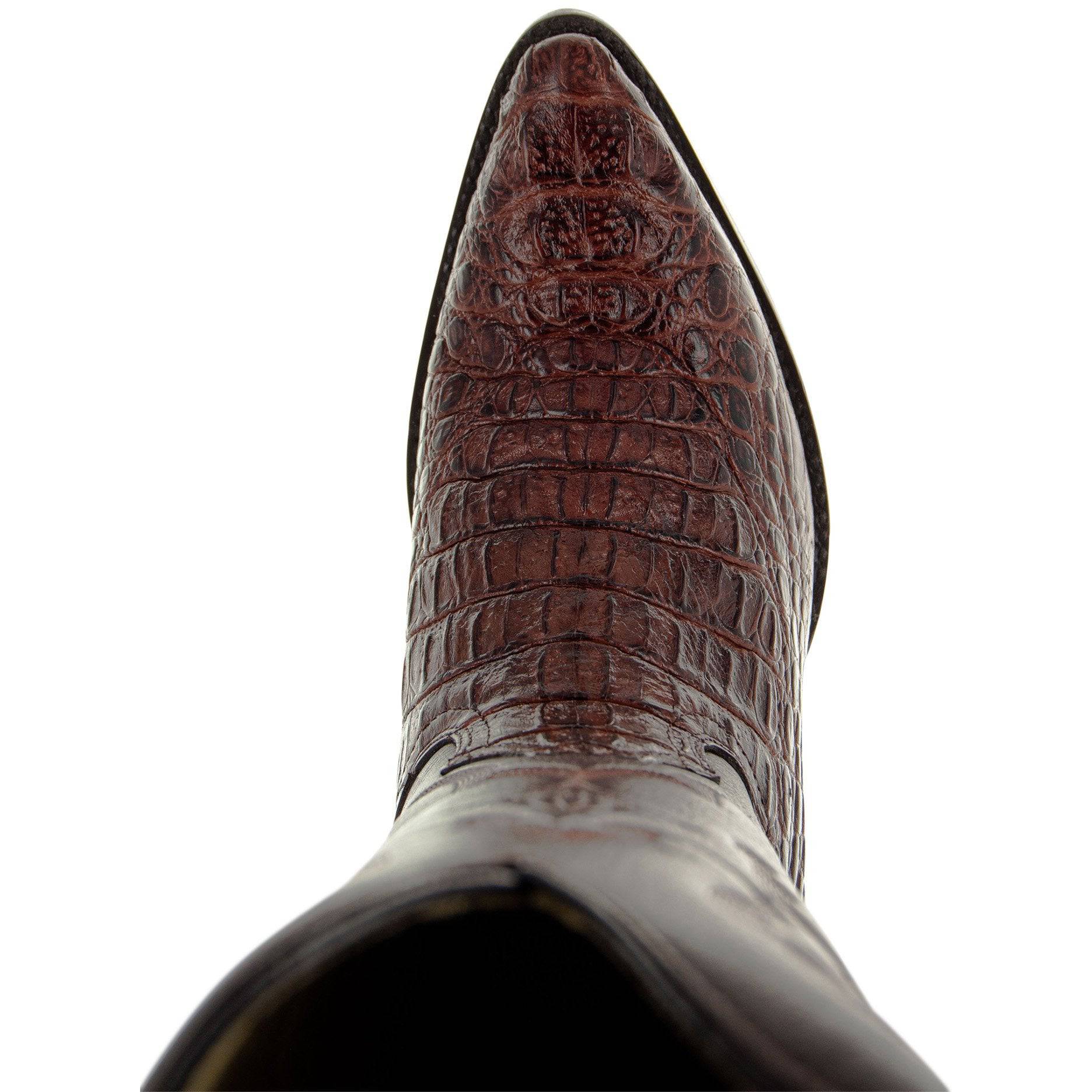 Soto Boots Men's Gator Tail Print Cowboy Boots Cognac