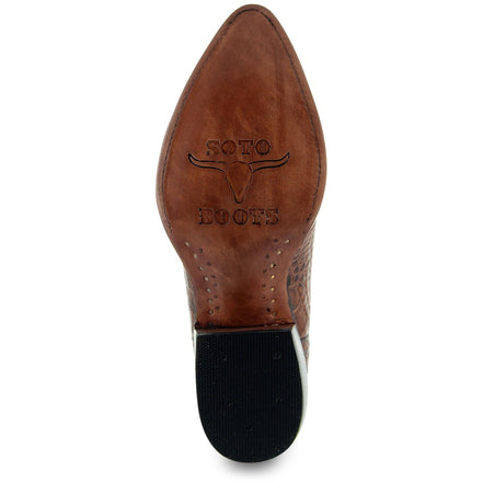 Soto Boots Men's Gator Tail Print Cowboy Boots