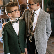 Spruce Plaid Boys Bow Tie