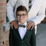 Spruce Plaid Boys Bow Tie