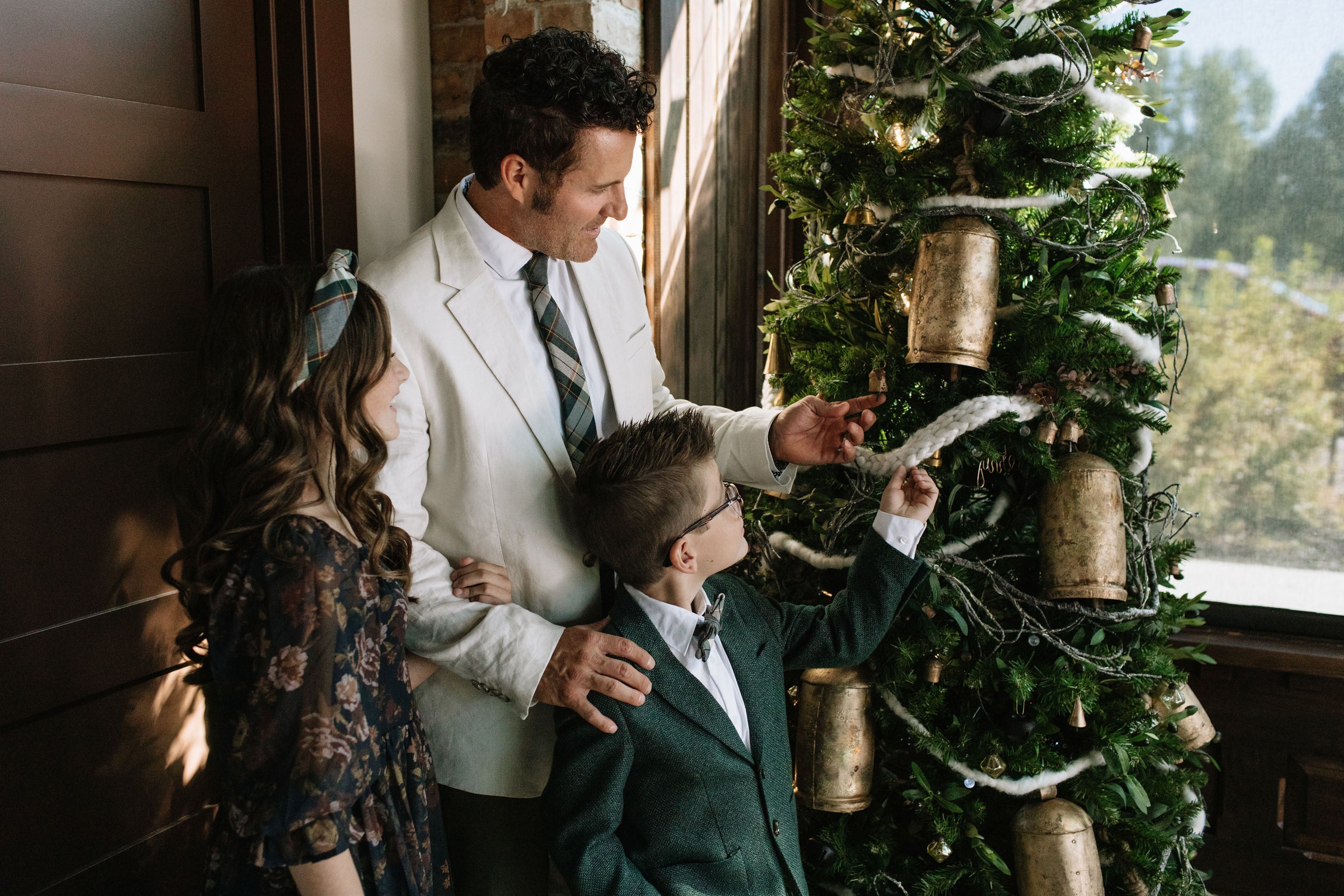 Spruce Plaid Boys Bow Tie