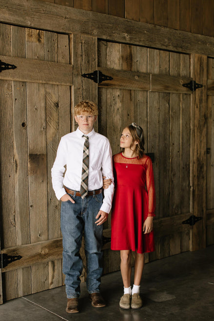 Spruce Plaid - Youth Tie