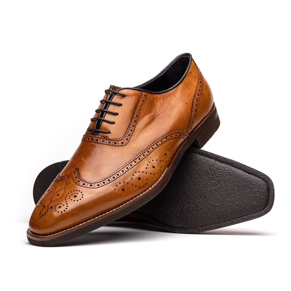 Stephano Wingtip Oxford Camel