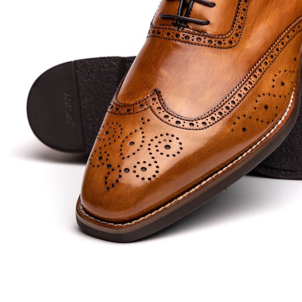 Stephano Wingtip Oxford Camel
