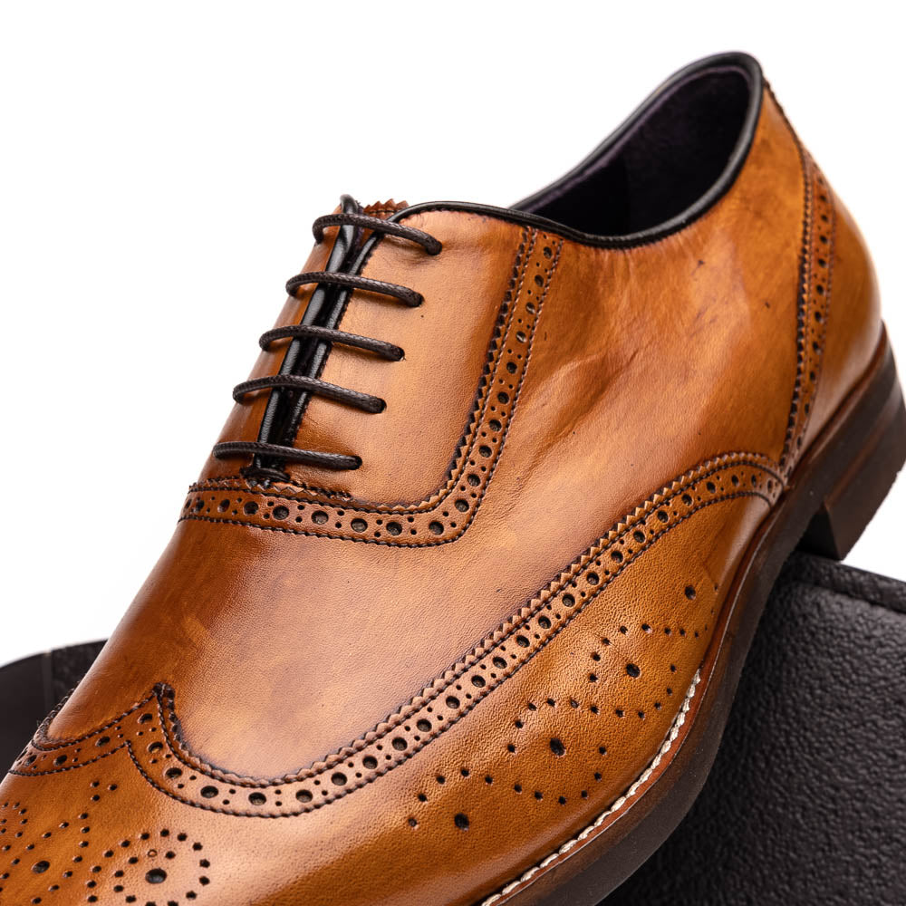 Stephano Wingtip Oxford Camel