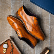 Stephano Wingtip Oxford Camel